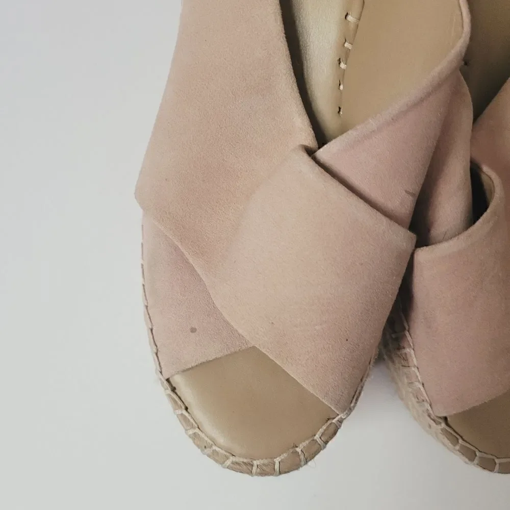 Franco Sarto Tiffany Crisscross Wedges in Blush Pink Size 9